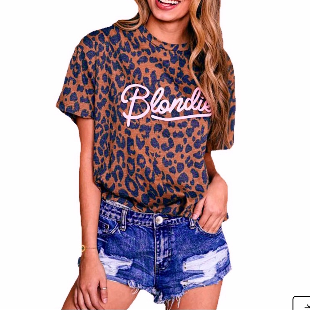 Blondie Cheetah Tee, Size S, New, (L, M is Sold Out) Cotton-Poly Stretch Blend - Picture 4 of 16